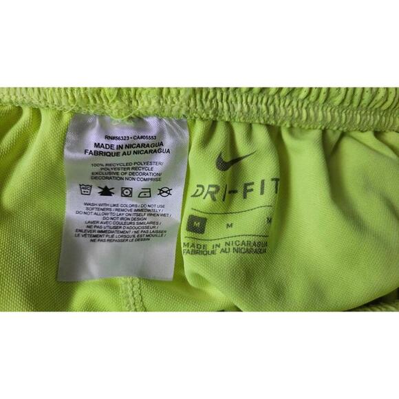 Nike Men's Dri-FIT Neon Yellow Athletic Shorts - Lightweight Size Medium - Picture 2 of 7